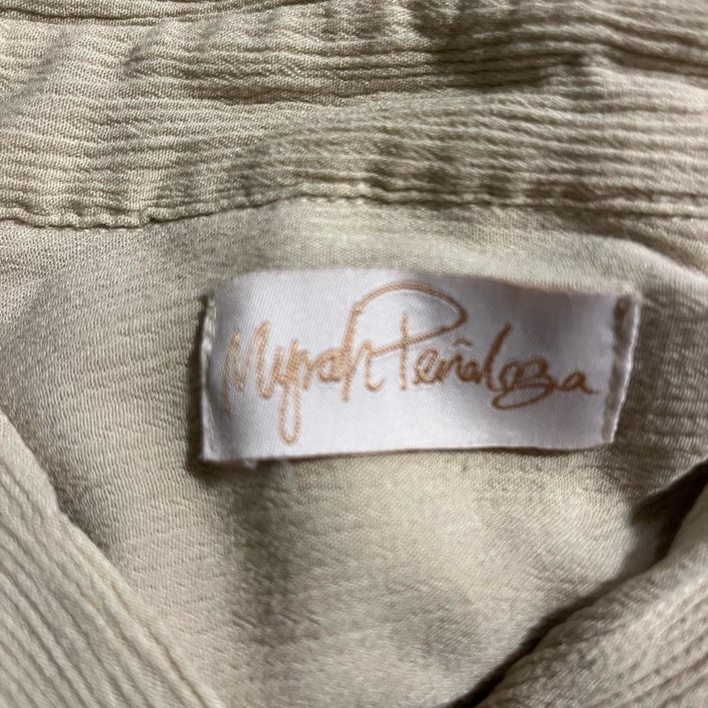 MYRAH PENALOZA Beige Kundalini Bamboo Rayon Button Gown One Size Dress. - Picture 14 of 14